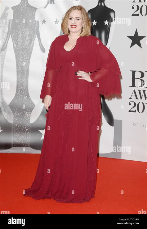 British singer Adele attends the Brit Awards at O2 Arena in London on February 24, 2016. Photo ...