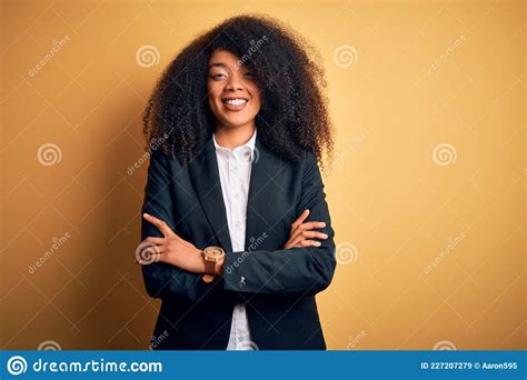 Young Beautiful African American Business Woman With Afro Hair Wearing