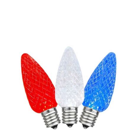 25 Pack C7 Led Outdoor Christmas Replacement Bulbs Redwhiteblue C7