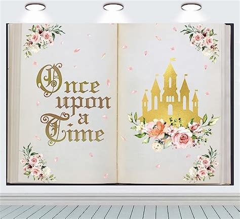 Inrui Once Upon A Time Backdrop Fairy Tale Books Castle Pink Floral