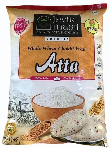 Jevik Maati Organic Whole Chakki Wheat Flour Packaging Size 10 Kg