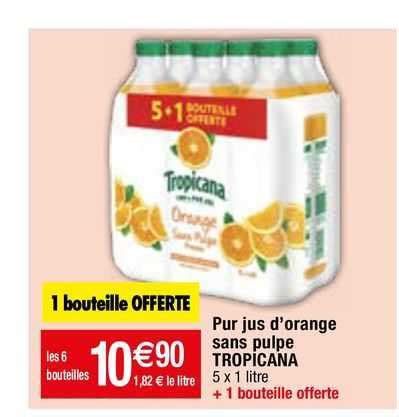 Promo Pur Jus D Orange Sans Pulpe Tropicana Chez Migros France