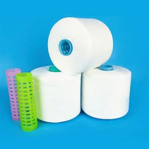 Plain Spun White Polyester Sewing Thread For Stitching Packaging Type