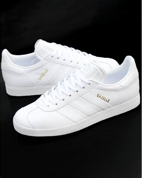 Adidas Gazelle Classic Leather White Trainer | 80s casual classics