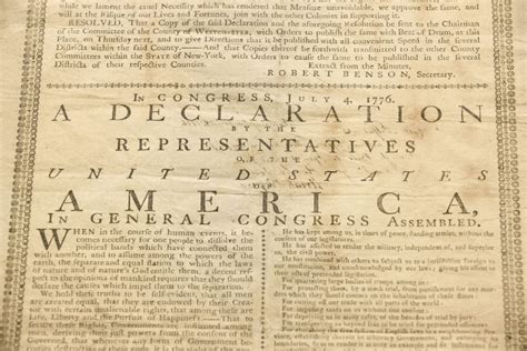 Original Copy Of Declaration Of Independence On View At Dorchester