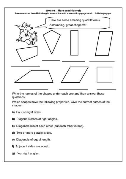 Quadrilateral Lesson Plan 3rd Grade