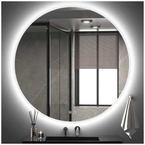 Buy Keonjinn Led Backlit Mirror 40 Inch Round Bathroom Mirror With Lights Large Circle Lighted