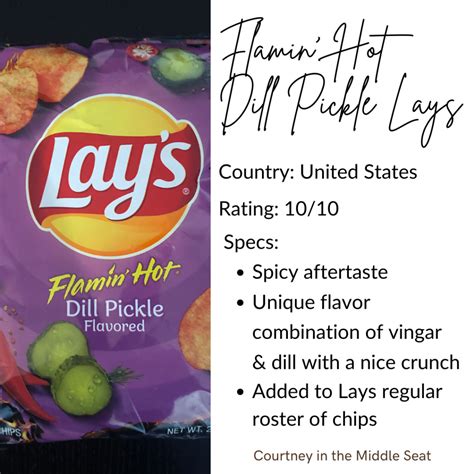Flamin Hot Dill Pickle Potato Chip Review Courtney In The Middle Seat