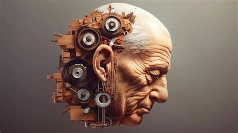 Premium AI Image Memory Loss Due To Dementia Senior Man Losing Parts