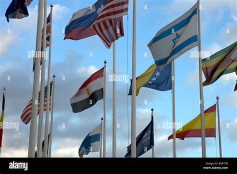 Flags blowing in the wind Stock Photo - Alamy