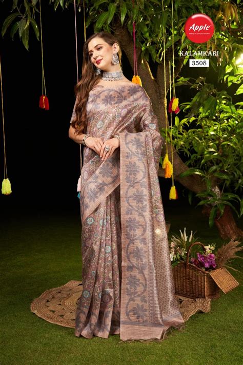 Kalamkari Vol Designer Dola Silk Saree Collection Textilecatalog