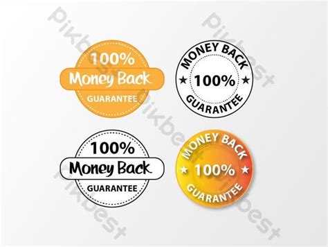 100 Money Back Guarantee Badge Vector Design Transparent Black And