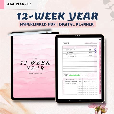 12 Week Year Planner Goodnotes Digital Goal Planner 12 Week Year