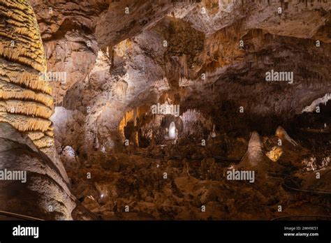 Photograph Of The Dark Interior Of Carlsbad Caverns National Park