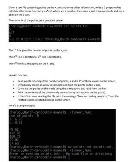 Solved Given A Text File Containing Points On The X Axis And Chegg