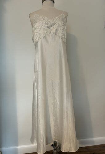 Vintage Val Mode Lingerie Long White Nightgown Size Large Ebay