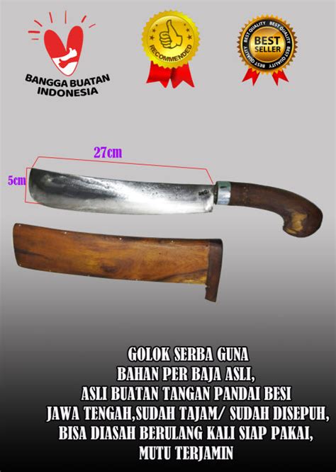 Golok Tebang Potong Sembelih Baja Per Baja Pandai Asli Custom Golok