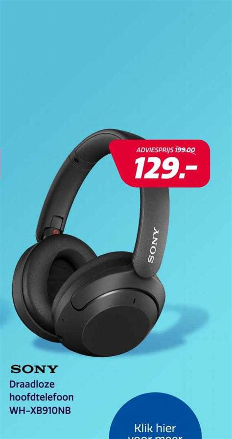 Sony Draadloze Hoofdtelefoon WH XB910NB Aanbieding Bij Electro World