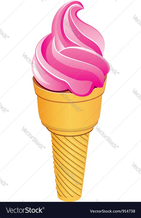 Pink Icecream Cone Royalty Free Vector Image Vectorstock