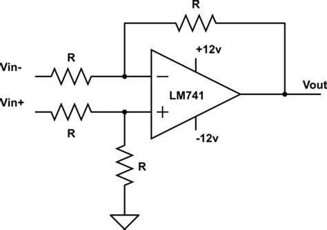 Differential Amplifier Using Op Amps