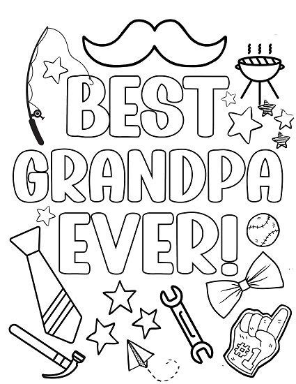 Best Grandpa Ever Coloring Page Fathers Day In 2024 Fathers Day