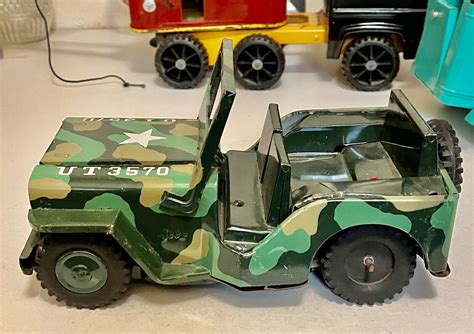 Rare Vintage Tin Toy Army Jeep Ut 3570 Japan Battery Operated 1950 1960’s Ebay