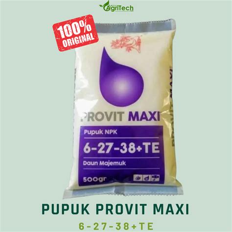 Jual PUPUK MEROKE PROVIT MAXI 500 GRAM KEMASAN PABRIK NPK 6 27 38 TE