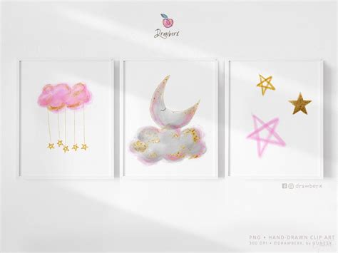 Sweet Dreams Baby Girl Clipart Cute Nursery Png Newborn Sleepy Moon