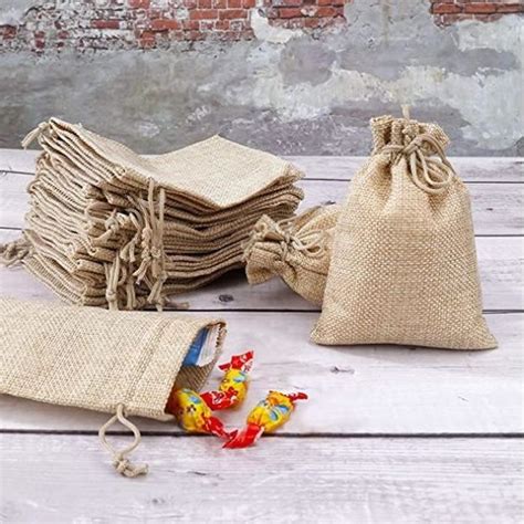 Sachets En Jute Sacs Cadeau Avec Cordon Pcs Petit Toile De Jute