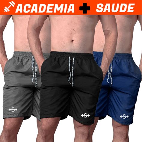 Kit Bermudas Masculinas Tectel Bolsos Academia Shorts Fit Praia