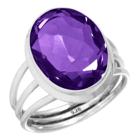 Amethyst Quartz Ring 925 Sterling Silver Handmade Jewelry