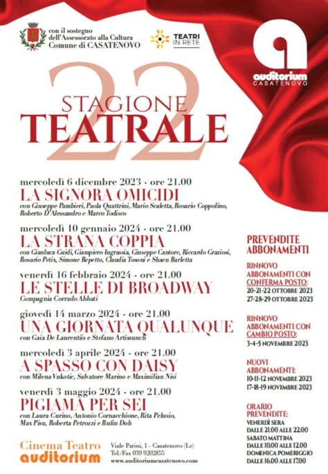 Casatenovo Prevendite Al Via Per La Nuova Stagione Teatrale Casateonline