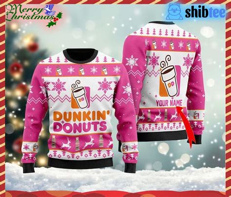 Sweet Pink Dunkin Donuts Christmas D Ugly Sweater Shibtee Clothing