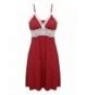 Women Sleepwear Babydoll Lingerie Full Slip Lace Chemise Lounge Dress Red C TC CN
