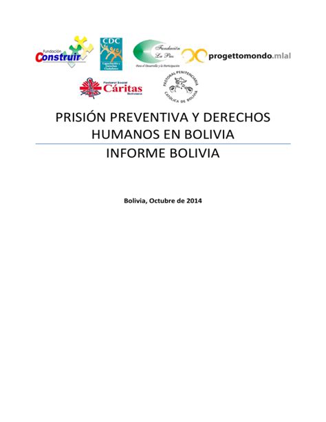 Prisi N Preventiva Y Derechos Humanos En Bolivia Informe Bolivia