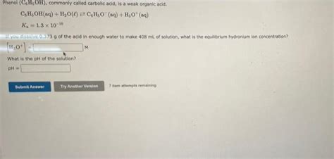 Solved Phenol Ch Oh Commonly Called Carbolic Acid Is Chegg