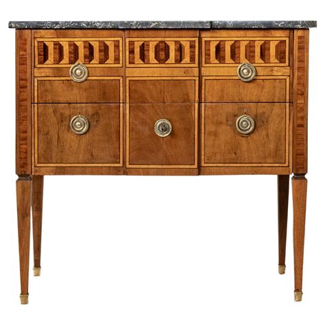 Antique French Louis Xvi Marquetry Commode Chest Th Century For Sale