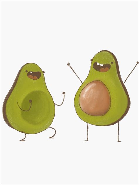 Dancing Avocados Sticker By Lisavertudaches Redbubble