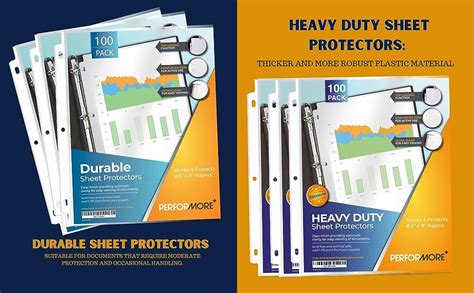 Amazon Performore 50 Sheet Protectors Heavy Duty 8 5 X 11 Inch