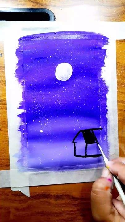 Blue Night Sky Painting Tutorial For Beginners Acrylic Step By Step