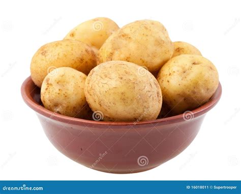 Young Potatoes In A Clay Bowl Stock Image Image 16018011