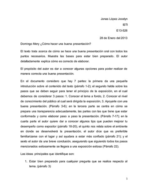 Resumen como hacer una buena presentación oral PDF