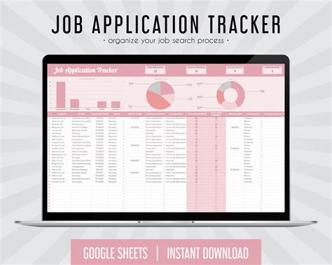 Job Application Log Career Tracker Interview Organizer Employment