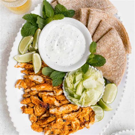 Chicken Peri Peri Shawarma With Mint Yogurt Sauce The Real Food Geek