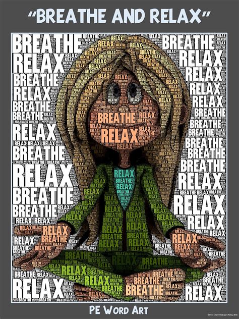 PE Word Art Poster Breathe And Relax Word Art Poster Word Art