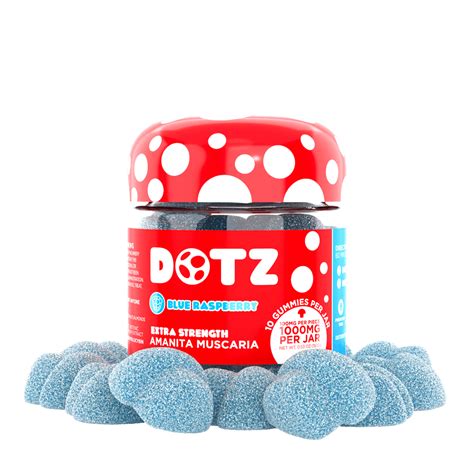 Dotz Amanita Muscaria Gummies 1000mg Blue Raspberry Vaping Elements