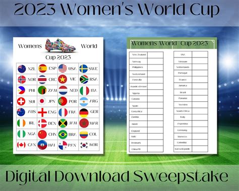 Womens World Cup 2023 World Cup Football Sweepstake Etsy