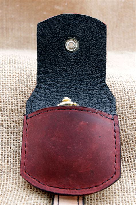 Handmade Chilli Red Pull Up Leather Pocket Fob Watch Pouch