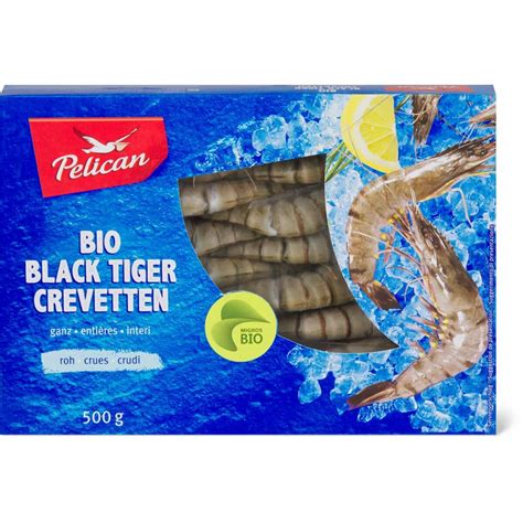 Buy Pelican Bio Black Tiger Prawns Whole Raw Migros