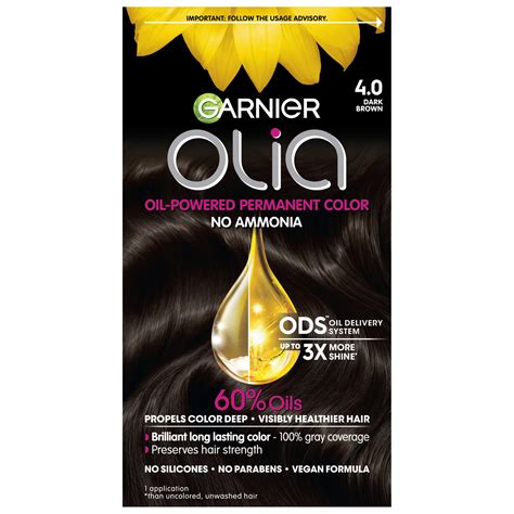 Garnier Olia Oil Powered Permanent Hair Color 4 0 Dark Brown Permanent Hair Dye Shop Hair